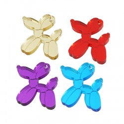 Pendentif en Acrylique Plexi Balloon Dog 22 x 28 mm