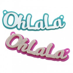Colgante Conector de Metacrilato "OhLaLa" 77x22mm