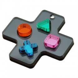 Pendentif en Acrylique Plexi « Manette de jeu » 34 mm
