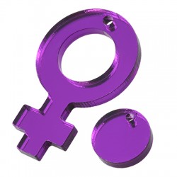 Pendentif en Acrylique Plexi Symbole Femme 25 x 40 mm (2 Pièces/Lot)