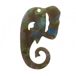 Pendentif en Acrylique Plexi tête D'Éléphant 29 x 49 mm