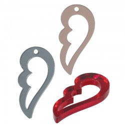 Colgante de acrílico plexi con forma de ala 17 x 34 mm