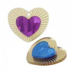 Pendentif en Acrylique Plexi en Forme de cœur 29 x 24 mm