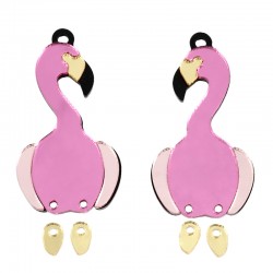 Pendentif en Acrylique Plexi Flamant rose 23 x 40 mm (2 Pièces/Set)