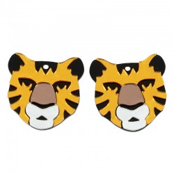 Pendentif en Acrylique Plexi Tigre 35 x 34 mm