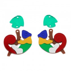 Pendentif en Acrylique Plexi Lézard 35 x 36 mm (4 Pièces/Set)