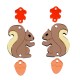 Plexi Acrylic Pendant Squirrel 30x25mm (6pcs/Set)