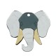 Pendentif en Acrylique Plexi Éléphant 42 x 40 mm (2 Pièces/Set)