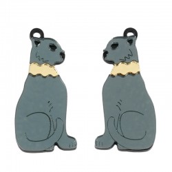 Pendentif en Acrylique Plexi Chat 40 x 20 mm (2 Pièces/Set)