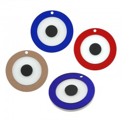 Pendentif rond en Acrylique Plexi avec œil Maléfique 50 mm