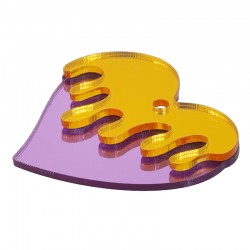 Pendentif en Acrylique Plexi en Forme de cœur 42 x 39 mm