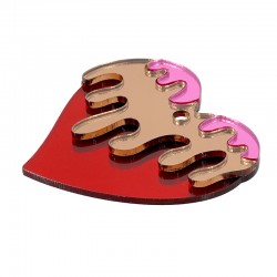 Pendentif en Acrylique Plexi en Forme de cœur 48 x 44 mm