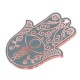 Plexi Acrylic Pendant Hamsa Hand (Fatima) with Evil Eye & Enamel 28x34mm