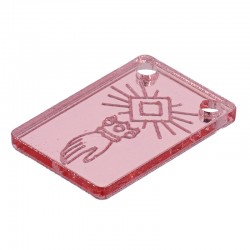 Breloque Rectangulaire en Plexiglas Acrylique avec main 13 x 20 mm