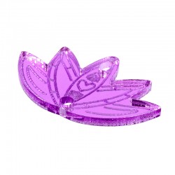 Pendentif en Acrylique Plexi Fleur de Lotus avec 2 Trous 24 x 15 mm
