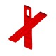 Plexi Acrylic Pendant Letter “Χ” 30x22mm (2pcs/Set)