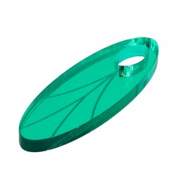 Pendentif Ovale en Acrylique Plexi avec Lignes 13 x 41 mm