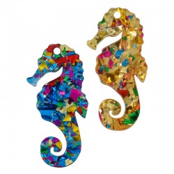 Pendentif en Acrylique Plexi Hippocampe 20 x 42 mm