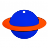 Bleu miroir/orange