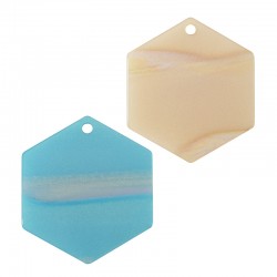 Pendentif Hexagonal en Acrylique Plexi 29 x 33 mm