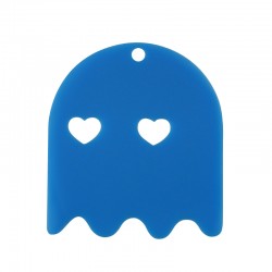 Plexi Acrylic Pendant Ghost with Heart 50x44mm