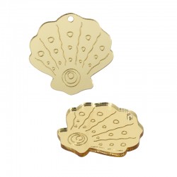 Pendentif en Acrylique Plexi Coquillage 34 x 35 mm