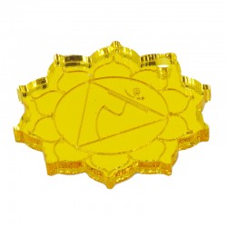 Pendentif en Acrylique Plexi Fleur du Chakra du Plexus Solaire 30 mm