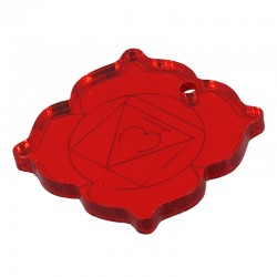 Ciondolo in Acrilico Plexiglass Chakra Della Radice Om 30 mm