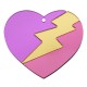 Plexi Acrylic Pendant Heart with Thunder 50x43mm