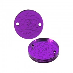 Connecteur en Acrylique Plexi Chakra Couronne Om Fleur 18 mm