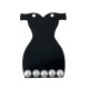 Plexi Acrylic Pendant Dress with Pearls 29x58mm