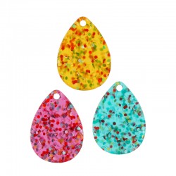 Pendentif en Acrylique Plexi en Forme de Goutte 18 x 25 mm
