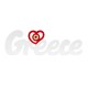Decorazione in Plexiglass Acrilico Grecia con Cuore e Occhio Malvagio 125X40 mm