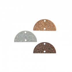 Pendentif Demi-Cercle en Acrylique Plexi avec 2 Trous 29 x 15 mm