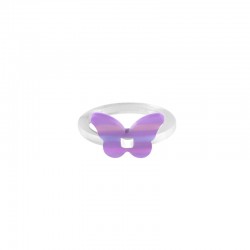 Bague en Acrylique Plexi avec Papillon 22 Mm/18 mm