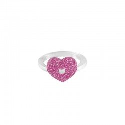 Bague en Acrylique Plexi avec cœur 22 Mm/18 mm