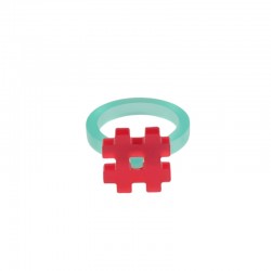 Bague en Acrylique Plexi avec Hashtag 22 Mm/18 mm