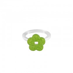 Anello in Plexiglass Acrilico con Fiore 22 Mm/18 mm