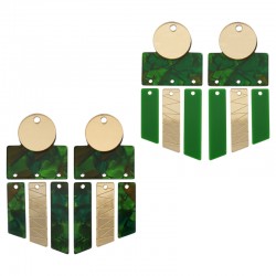 Colgante Geométrico de Acrílico Plexi 26 x 57 mm (2 Unidades/Juego)