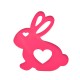 Plexi Acrylic Pendant Bunny Heart 62x70mm