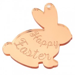 Colgante de Metacrilato Conejo "Happy Easter" 51x60mm