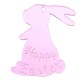 Pendentif en Acrylique Plexi Lapin « Joyeuses Pâques » 43 x 58 mm