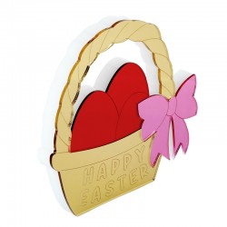 Cestino Decorativo in Plexiglass Acrilico Happy Easter con Uovo 110X100 mm