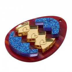 Colgante de Metacrilato Huevo Corazones 35x45mm