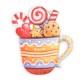 Plexi Acrylic Pendant Cup with Candy & Cookie 68x75mm
