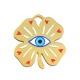 Plexi Acrylic Pendant Clover with Evil Eye & Heart 40mm