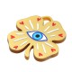 Plexi Acrylic Pendant Clover with Evil Eye & Heart 40mm