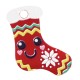 Charm en Plexiglas Acrylique en Forme de Chaussette avec Sourire et Fleur 15 x 17 mm