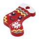 Plexi Acrylic Charm Sock with Smile & Flower 15x17mm