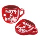 Connecteur en Acrylique Plexi « Merry & Bright » 19 x 15 mm